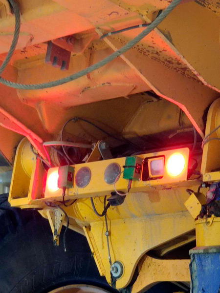 RealTrac Collision Awareness System on mining vehicles