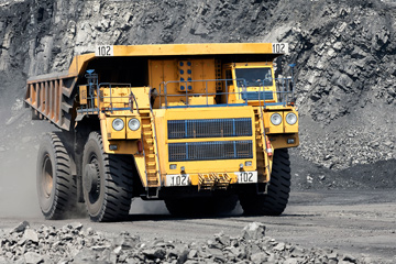 Haul truck in an open-pit mine — RealTrac Collision Avoidance System